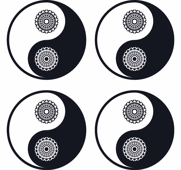 Yin yang mandala minták poháralátétek szörnyszülött - TenStickers