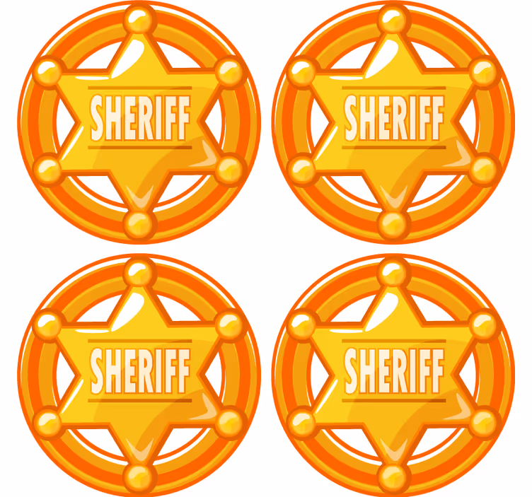 Sheriff csillag mintás poháralátétek szörnyszülött - TenStickers