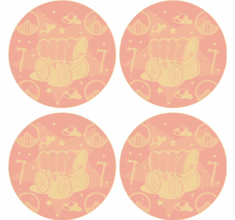 Retro kocsi design poháralátétek szörnyszülött - TenStickers