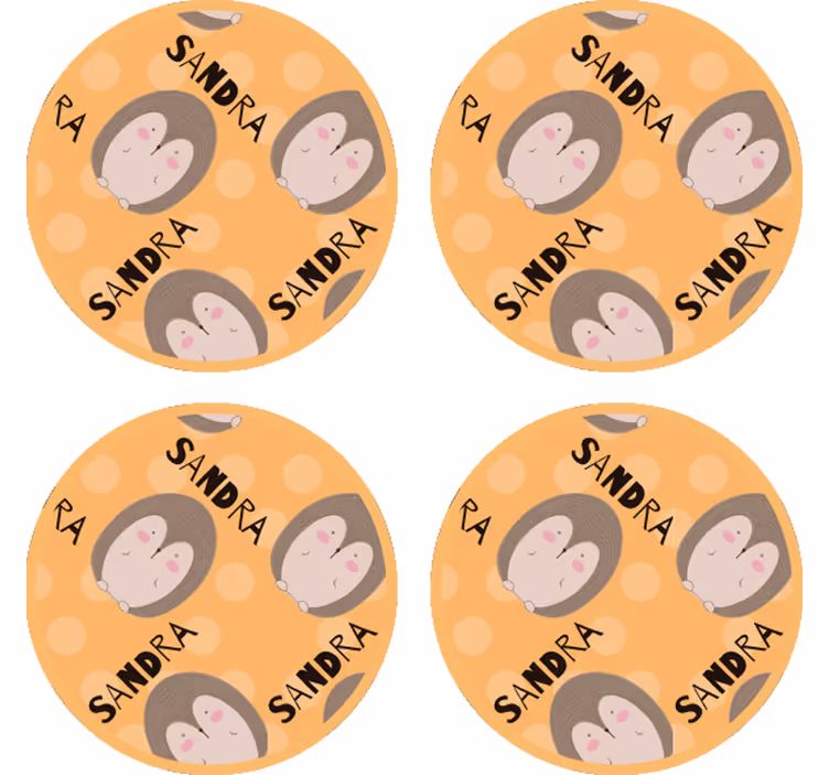 Cuki süni minta poháralátétek testreszabható - TenStickers