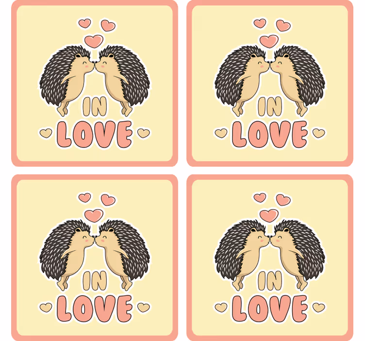 Szerelmes porcupin ital alátét - TenStickers
