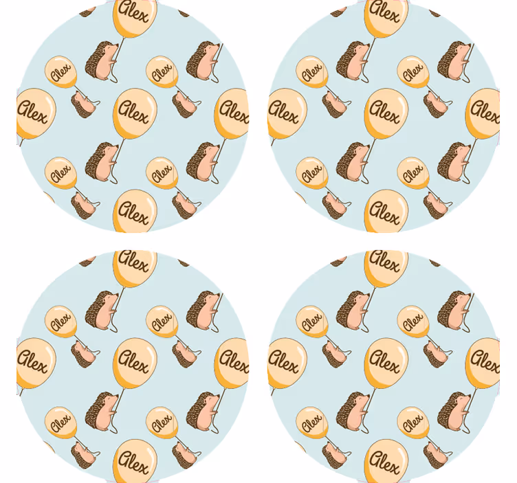 Játékos süni minták poháralátétek testreszabható - TenStickers