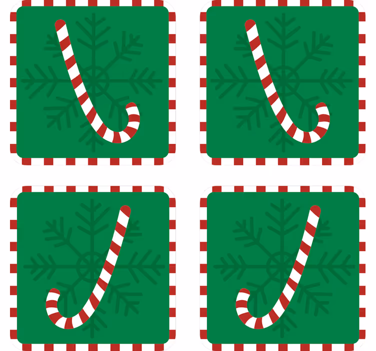 Cukorpálca hópehely mintás poháralátétek karácsony - TenStickers