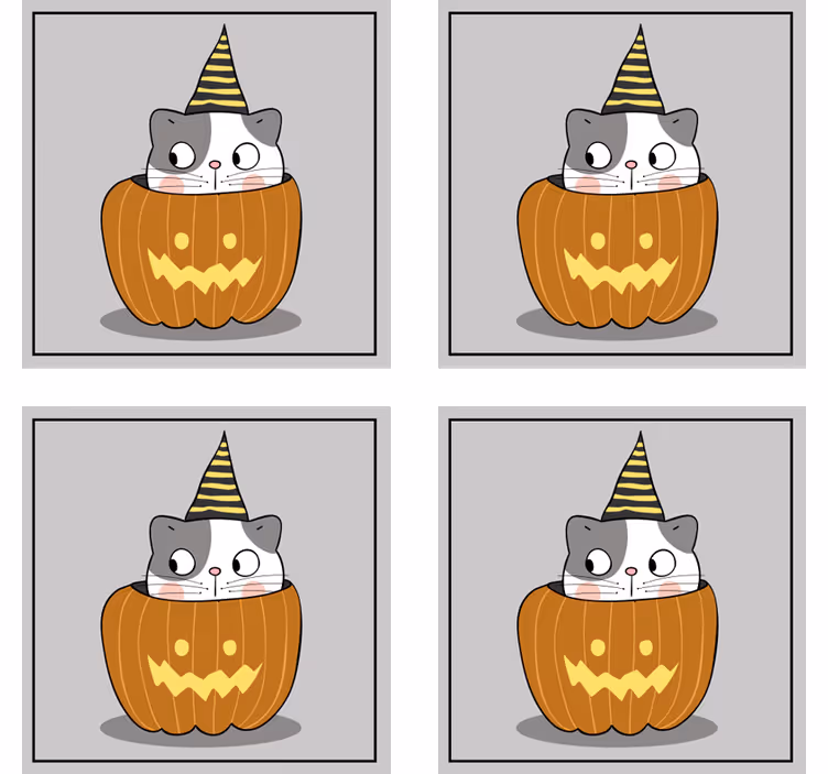 Halloween poháralátétek tökös macskával - TenStickers