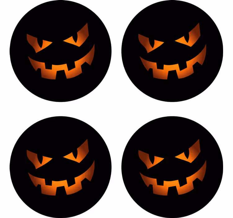 Halloween poháralátétek tök arc szett - TenStickers