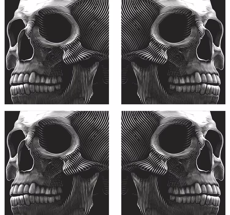 Szörnyszülött poháralátétek stilizált koponyával - TenStickers