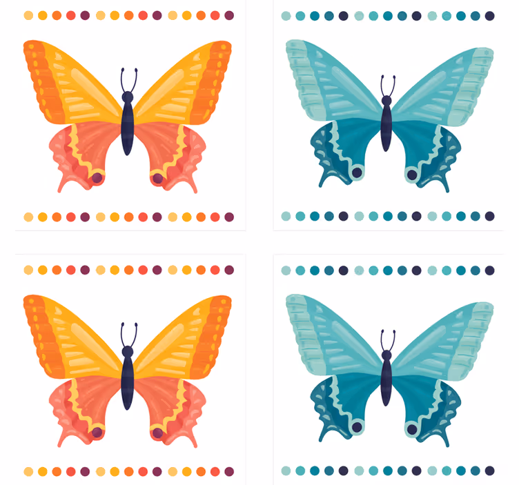 Bicolor pillangók pillangó alátét - TenStickers