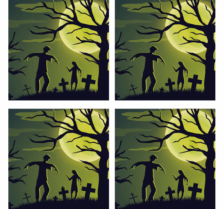 Zombik a holdfényben poháralátétek halloween - TenStickers