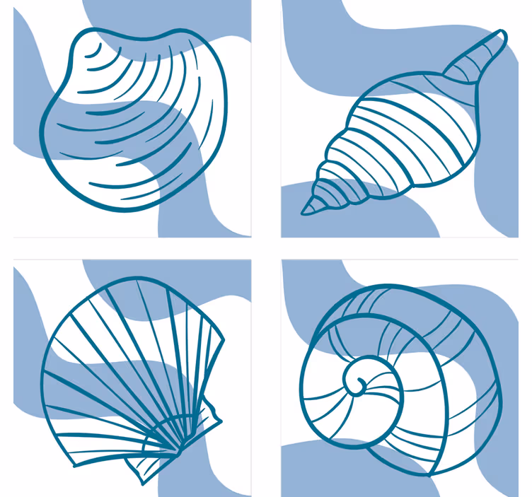 Tengeri kagylók minták seashell alátétek - TenStickers