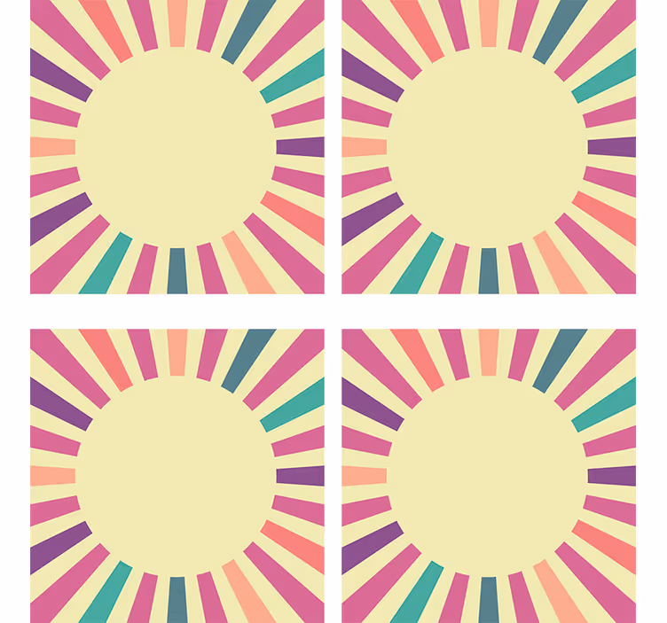 Modern poháralátétek geometrikus kör elemként - TenStickers