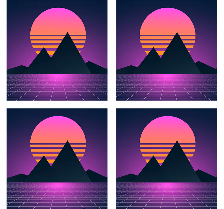 Geometrikus hegyi naplemente poháralátétek modern - TenStickers