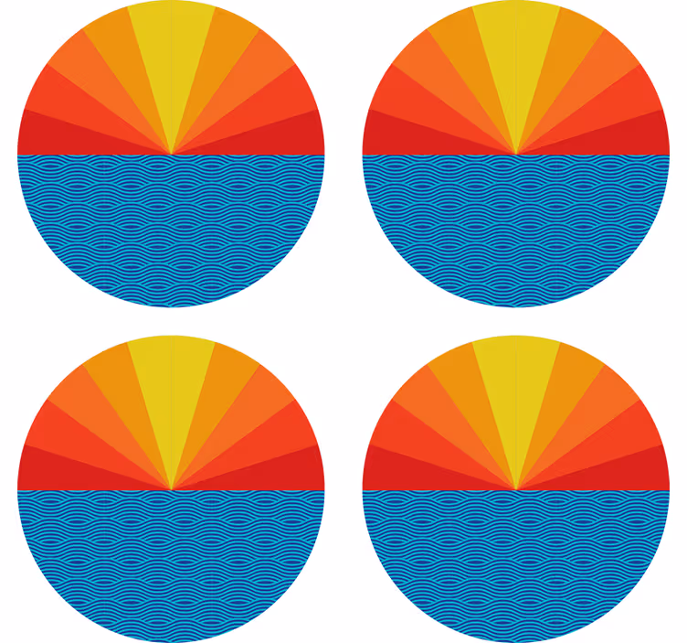 Vibráló geometrikus kör minta poháralátétek szörnyszülött - TenStickers