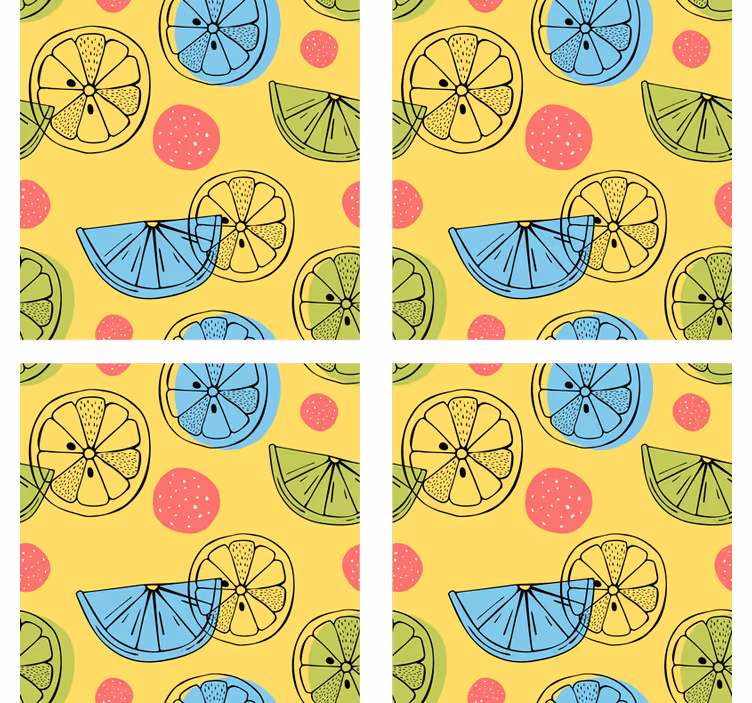 Színes citrus mintás poháralátétek szörnyszülött - TenStickers