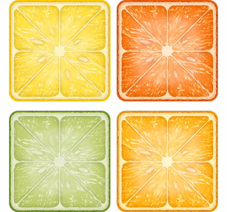 Citrus szelet minimál poháralátétek - TenStickers