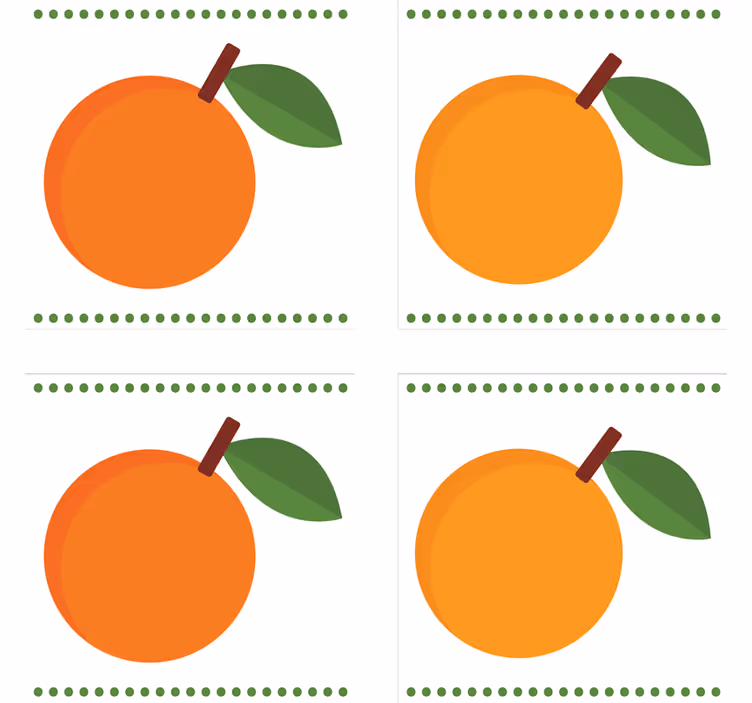 Modern poháralátétek narancslevéllel - TenStickers