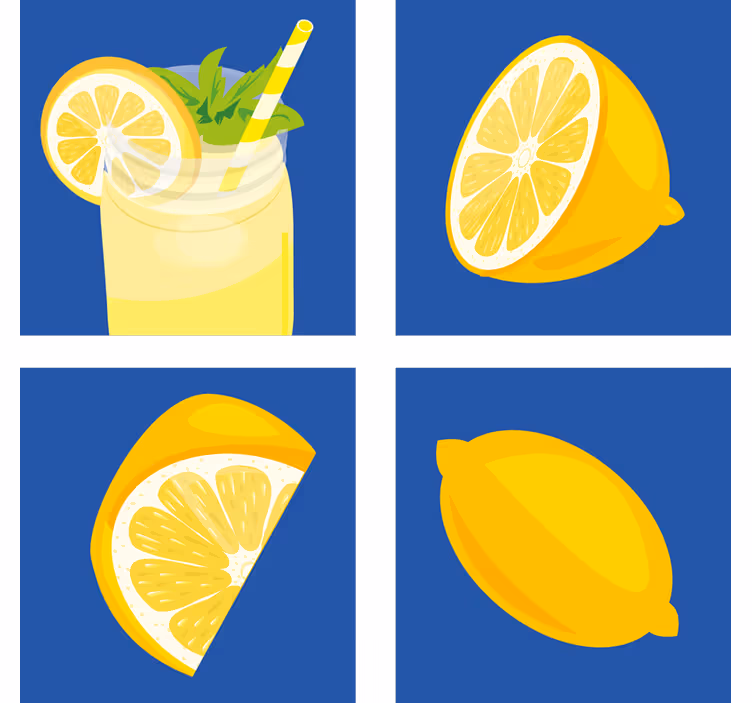 Frissítő citromital poháralátétek csempék - TenStickers