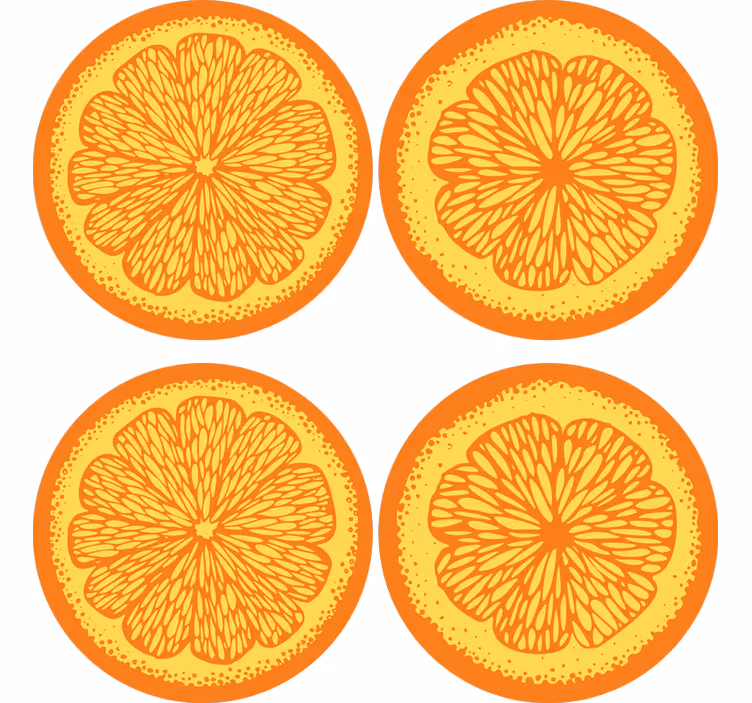 Modern poháralátétek citrus szelet mintával - TenStickers