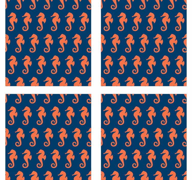 Poháralátétek szörnyszülött tengeri ló mintával - TenStickers