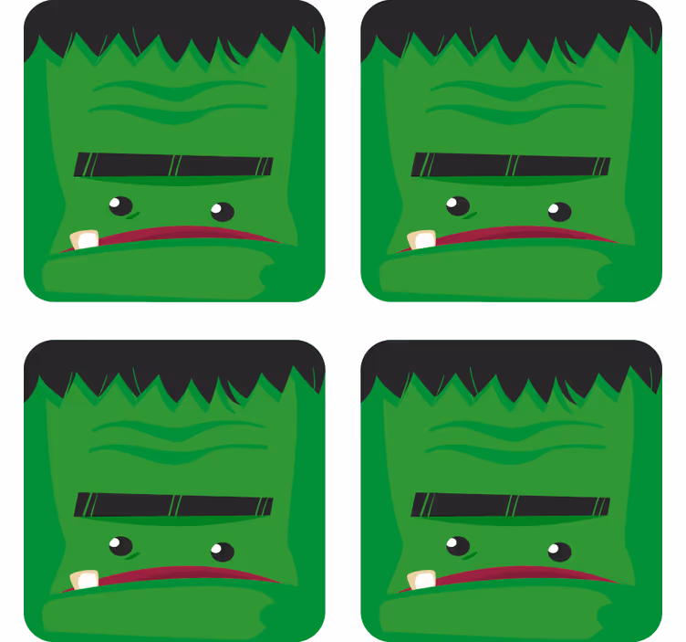 Frankenstein szörny illusztrációs poháralátétek halloween - TenStickers