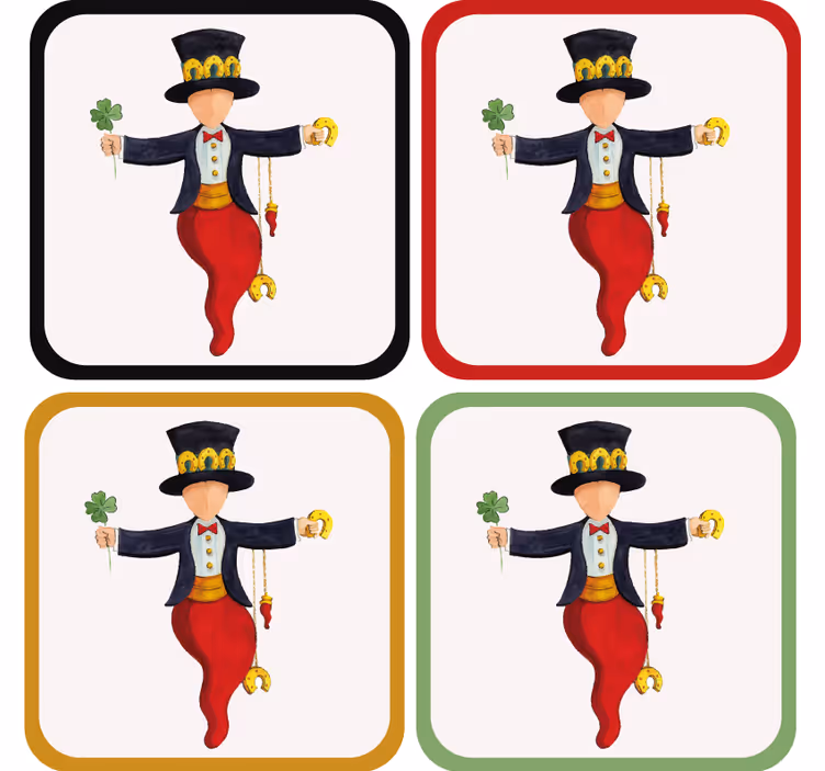 Játékos karakter lóhere poháralátétek szörnyszülött - TenStickers