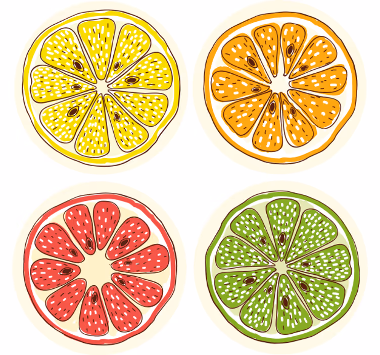 Citrus szelet motívumok poháralátétek szörnyszülött - TenStickers