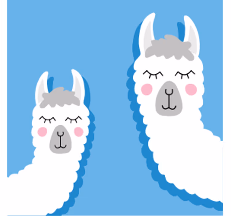 A láma szembe néz az italozó alátétekkel - TenStickers
