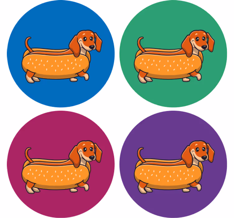 Tacskó kiskutya modern ital alátét - TenStickers