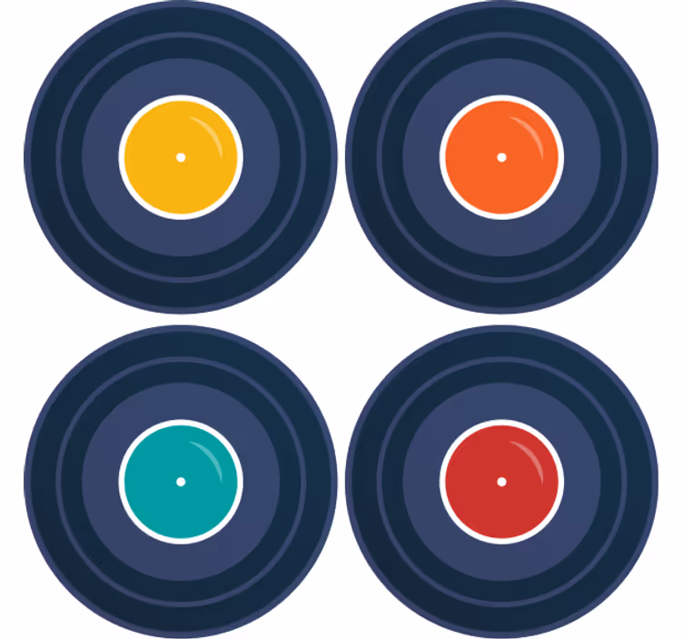 Zene vinyl vintage alátét - TenStickers