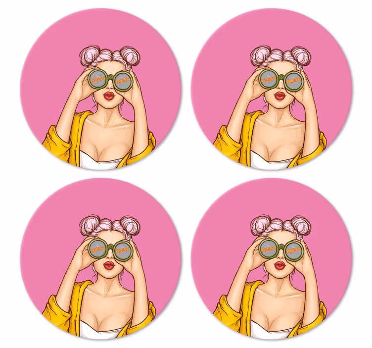 Játékos figura napszemüvegben - poháralátétek szörnyszülött - TenStickers