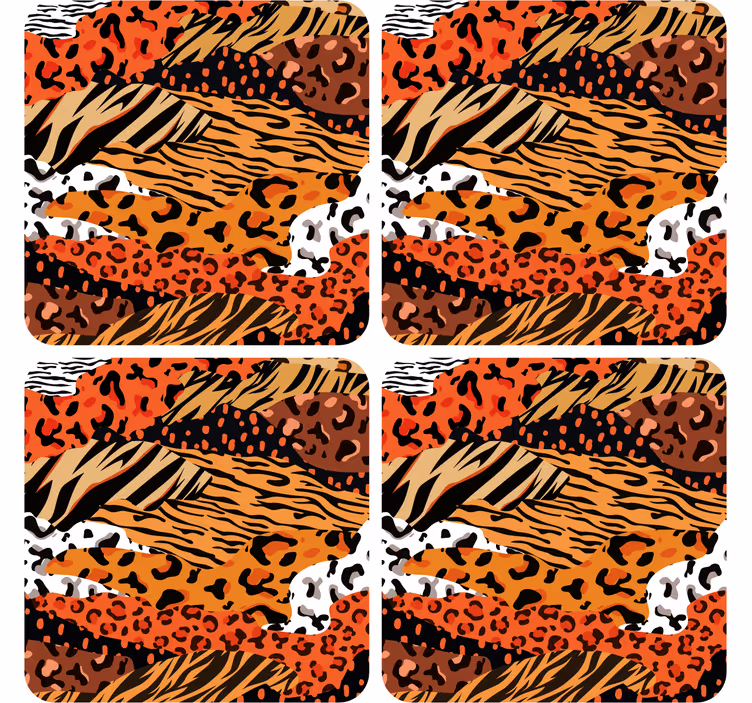 Fierce animal patterns poháralátétek - TenStickers