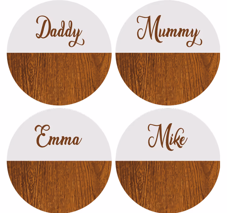 Fából készült márvány személyre szabott poháralátétek - TenStickers