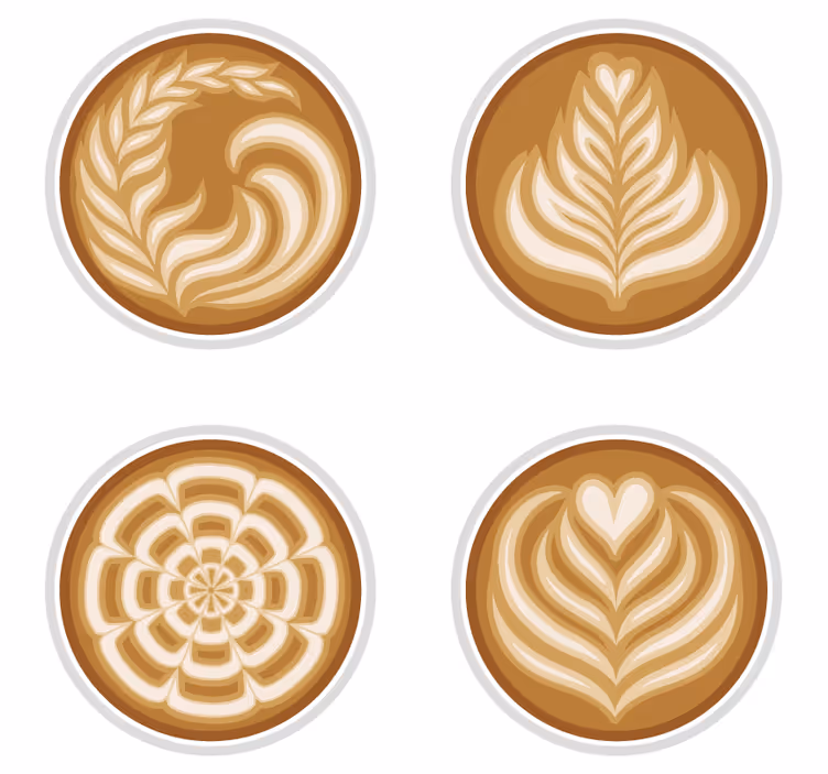Poháralátétek szörnyszülött latte művészeti minták - TenStickers