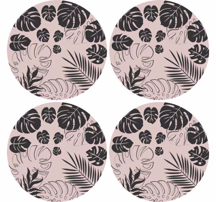 Monstera levélmintás poháralátétek - TenStickers