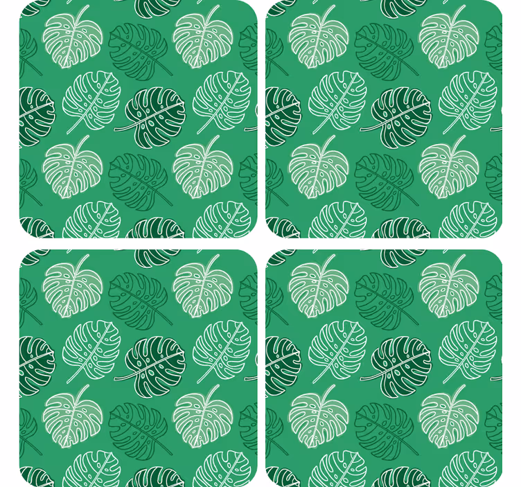 Monstera zöld mintás design több alátét - TenStickers