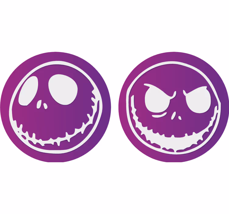 Halloween poháralátétek koponya arc karakterekkel - TenStickers