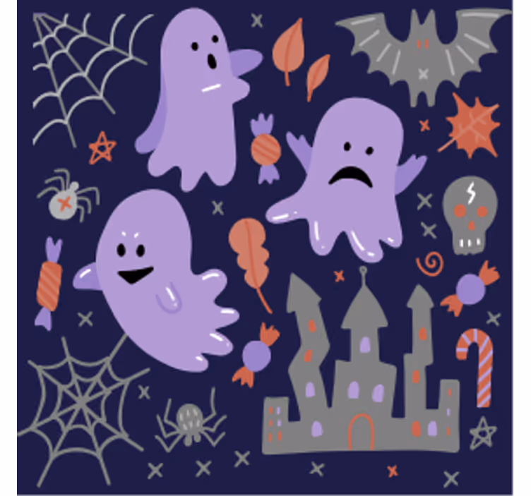 Csintalan szellemek mintája poháralátétek halloween - TenStickers