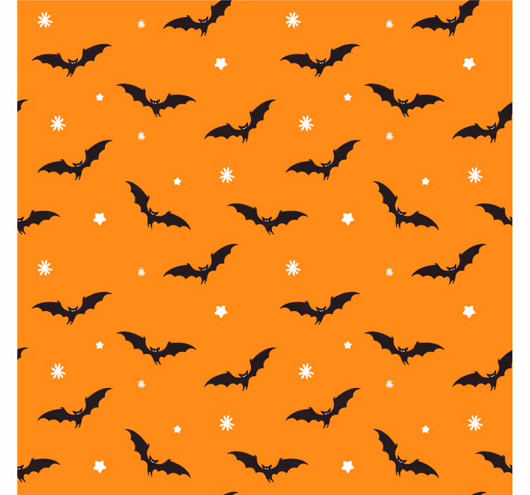 Denevéres narancssárga poháralátétek halloween - TenStickers