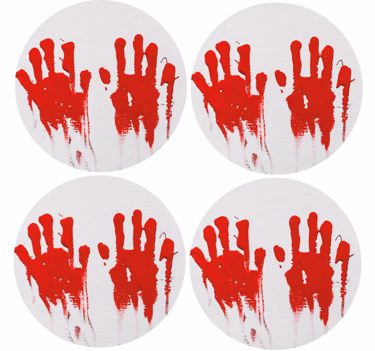 Poháralátétek halloween - piros kéznyom minta - TenStickers