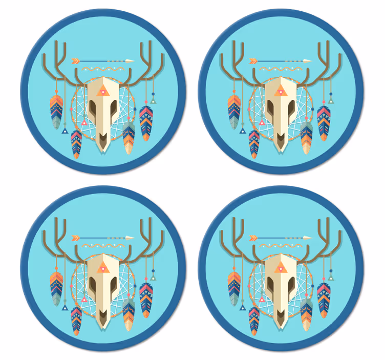 Koponya boho stílusú modern alátét - TenStickers