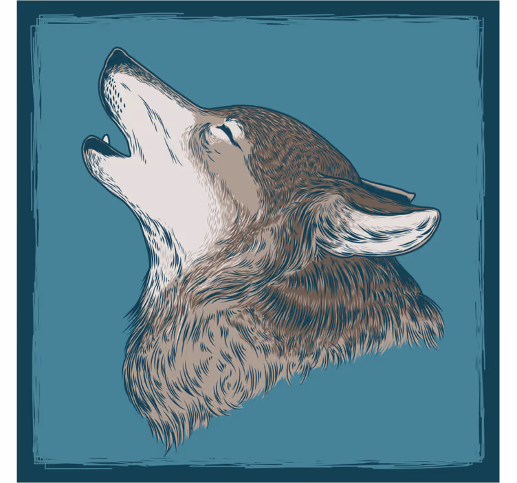 Vad farkas illusztráció modern hullámvasút - TenStickers
