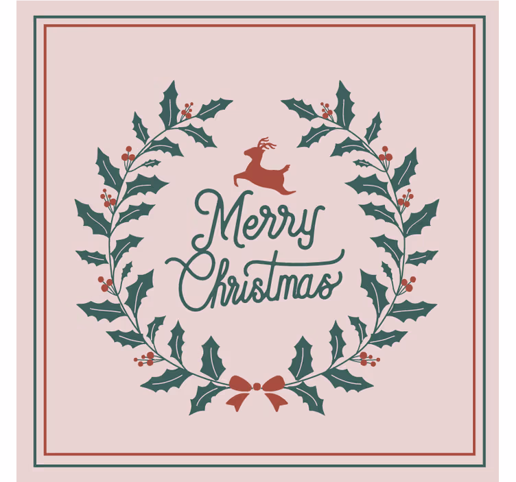 Rénszarvasokkal díszített karácsonyi poháralátétek - TenStickers