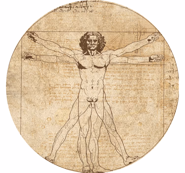 Modern poháralátétek vitruviani figura illusztrációval - TenStickers