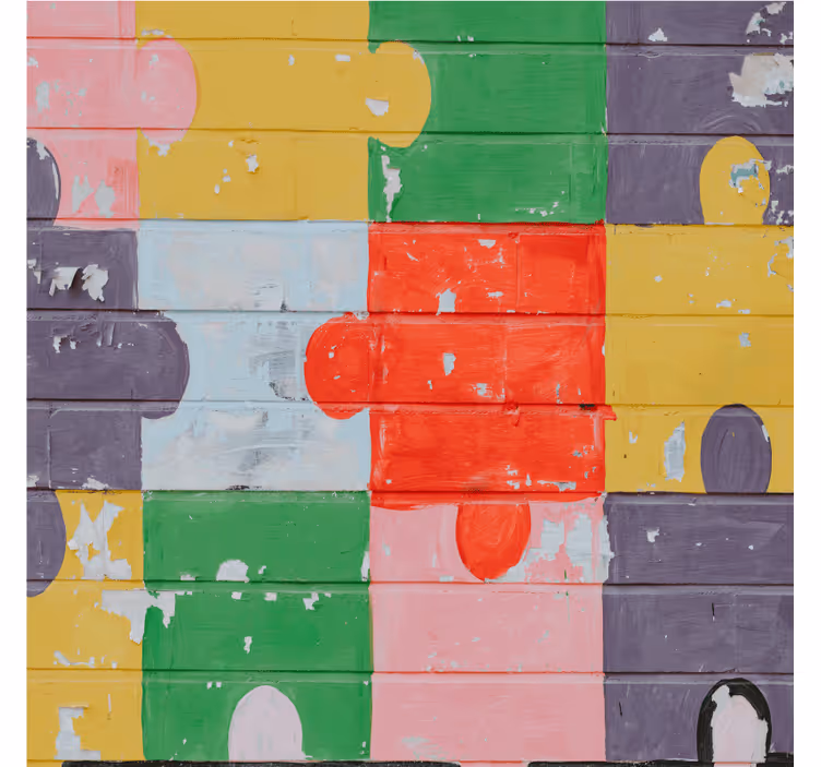 Színes puzzle mintás poháralátétek szörnyszülött - TenStickers