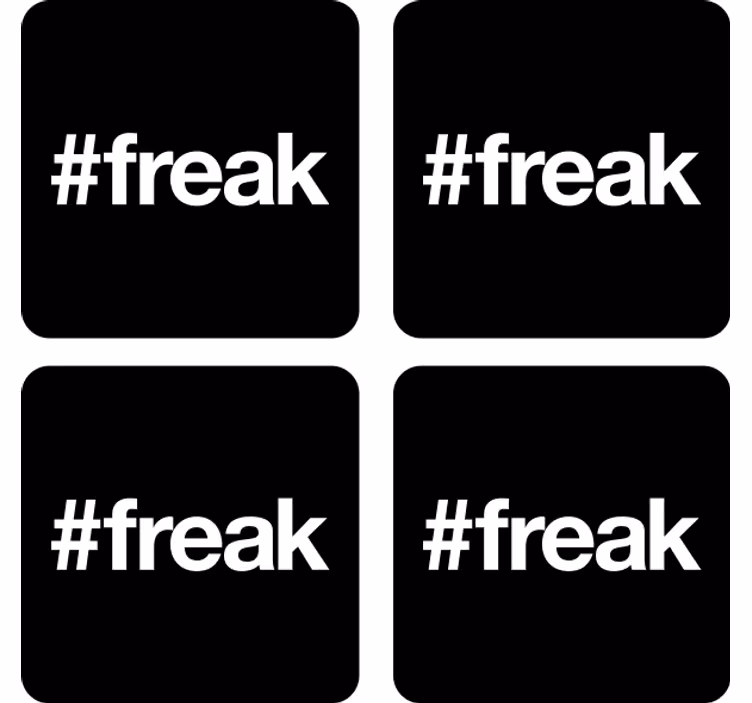 Fekete háttér hashtaggal poháralátétek szörnyszülött - TenStickers