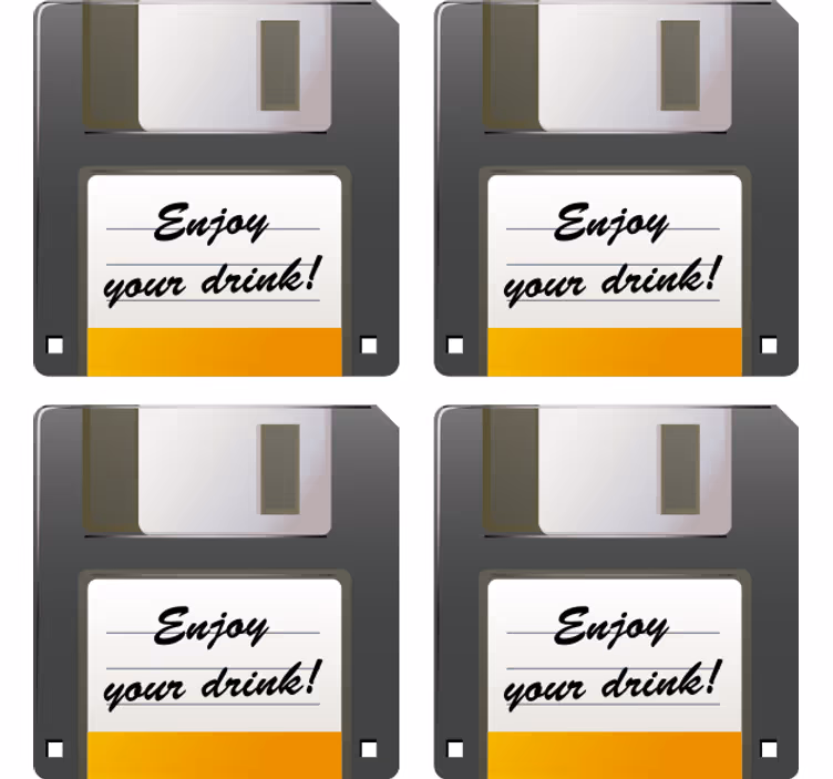 Floppy lemez ital emlékeztető poháralátétek - TenStickers