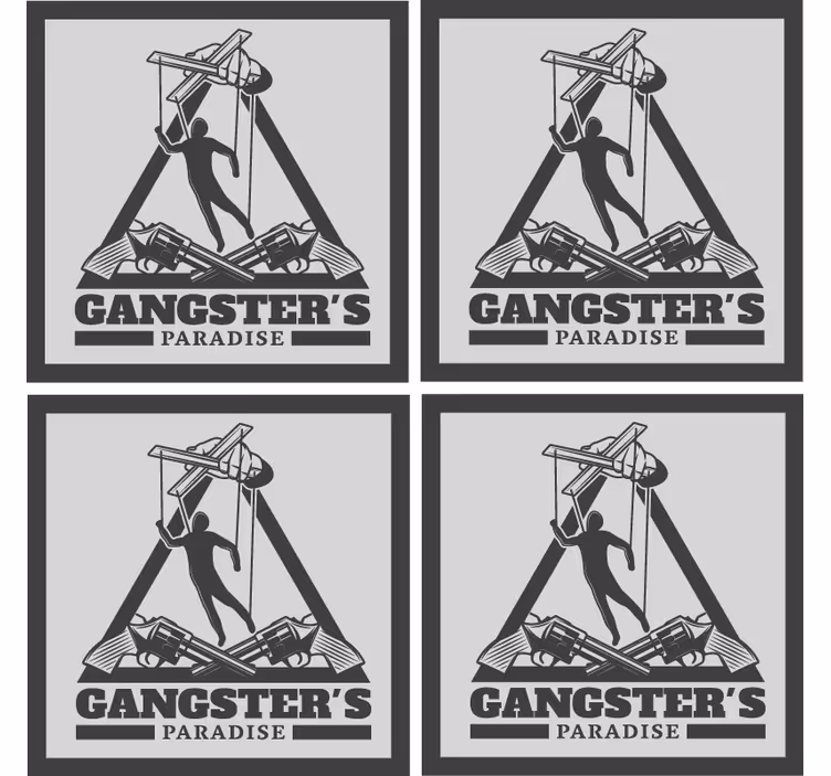 Gangster stílusú illusztrációs poháralátétek sörszőnyegek - TenStickers
