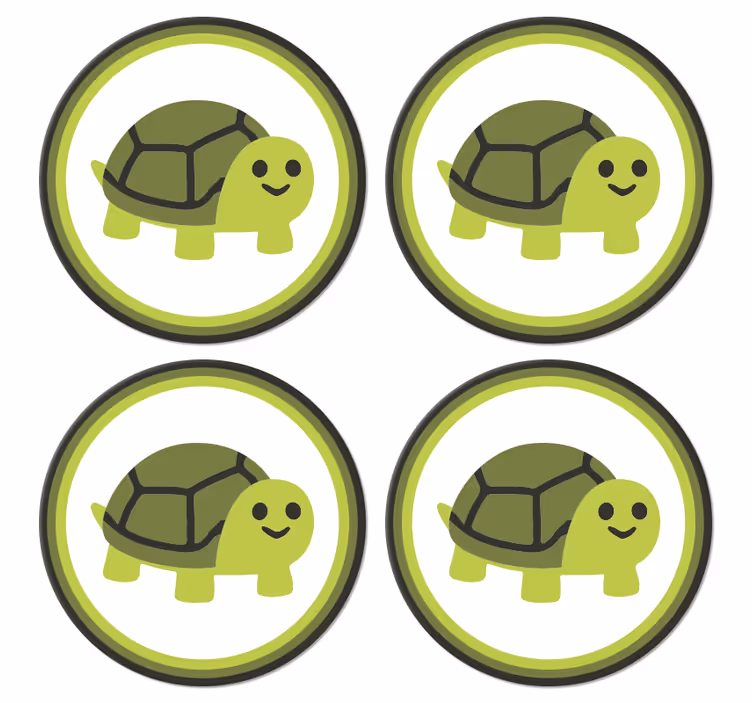 Vicces mosolygós teknős rajzfilm modern alátét - TenStickers