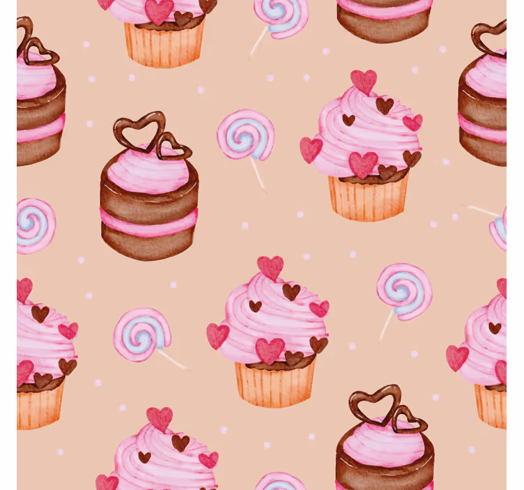 Édes muffin mintás poháralátétek testreszabható - TenStickers