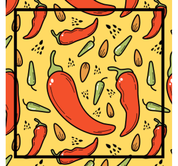 Modern poháralátétek chili paprika mintával - TenStickers