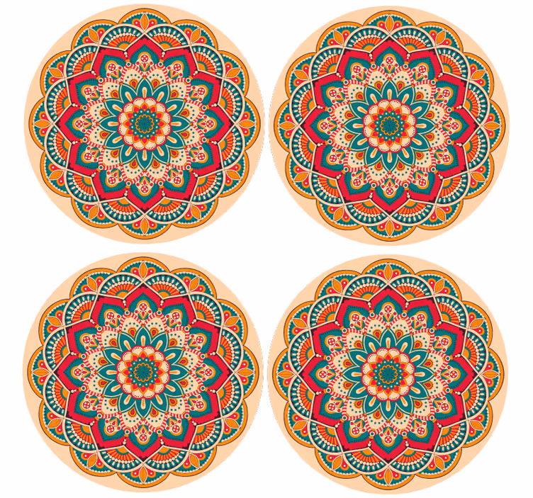Modern poháralátétek mandala mintás kerek formában - TenStickers